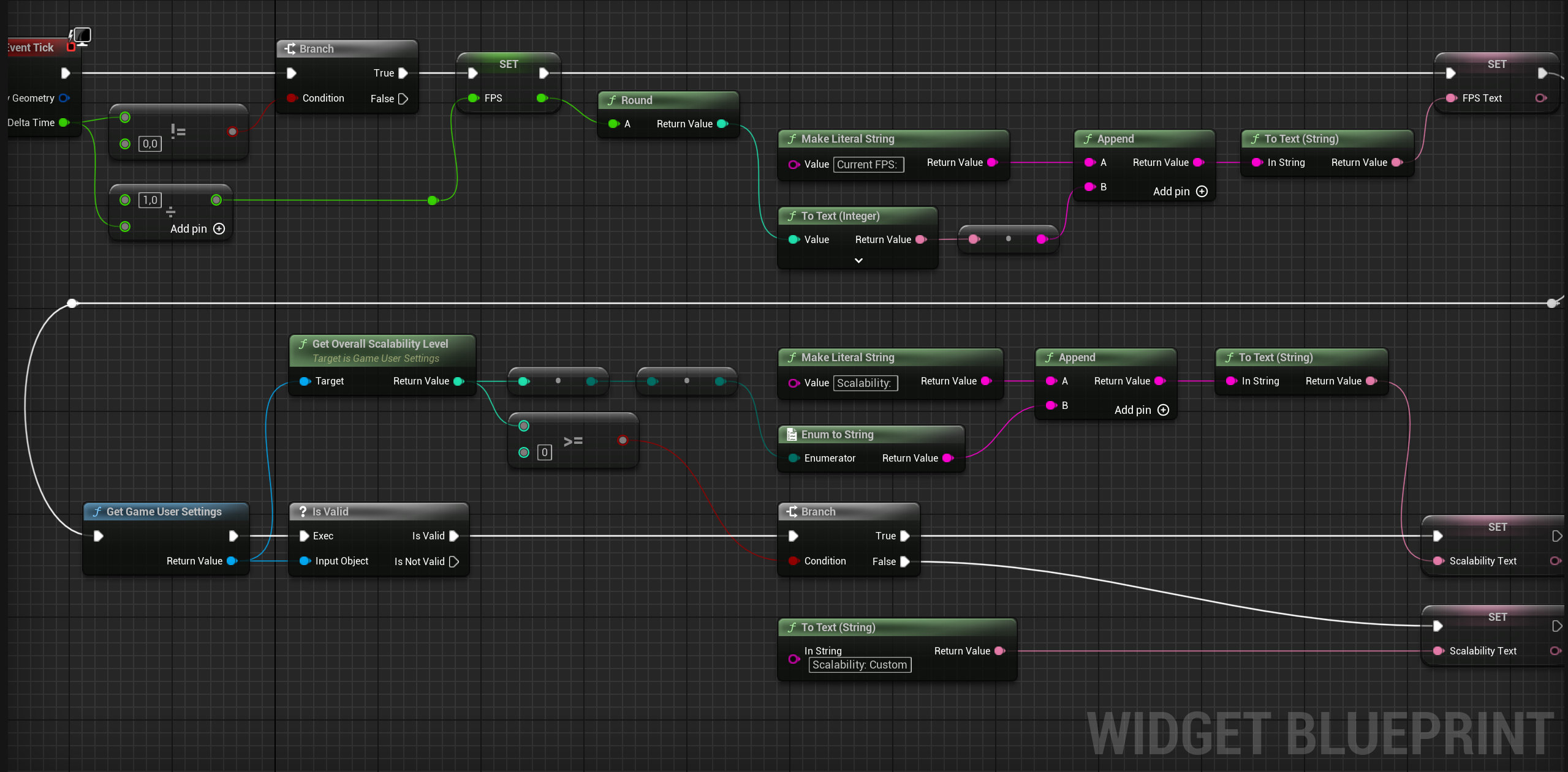 Game User Settings and Engine Scalability Settings - The Engine Scalability Level and FPS 3D Widget Implementation